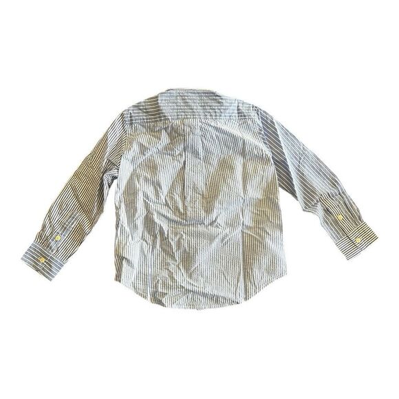 Polo Ralph Lauren Natural Stretch Fit Striped Cotton Dress Blue Dress Shirt - Picture 2 of 6